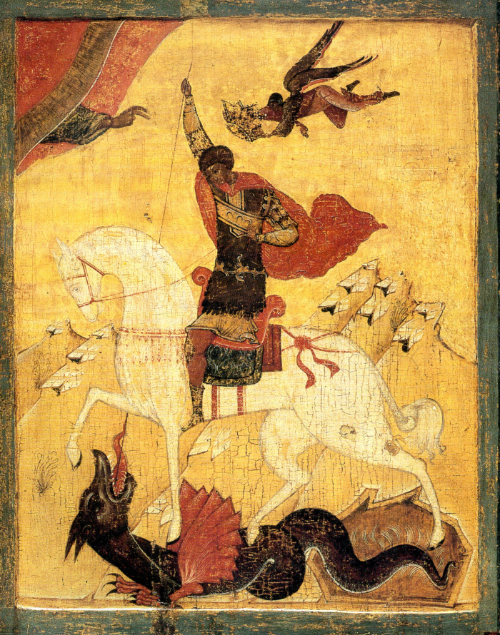 Икона. Чудо св. Георгия о змие. XVI в. ГРМ, Санкт-Петербург