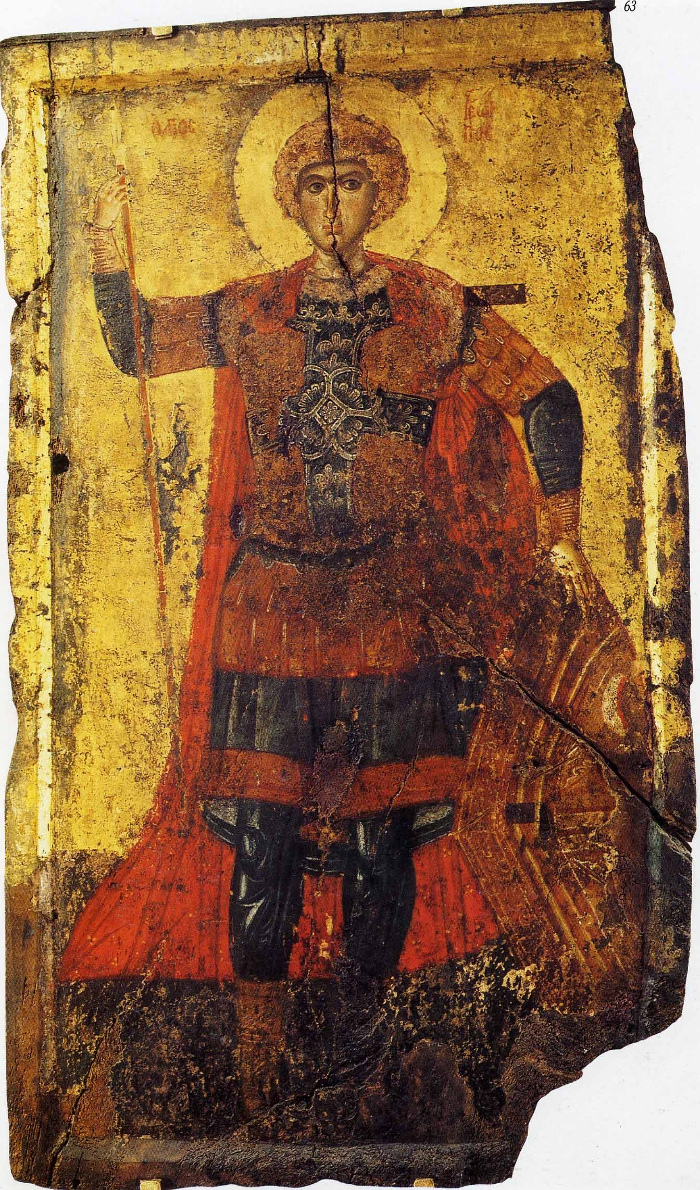 Икона. Св. вмч. Георгий Победоносец. 1266-1267 гг. XIII в. Из храма св. Георгия в Стругиа, близ Охрида. Македония