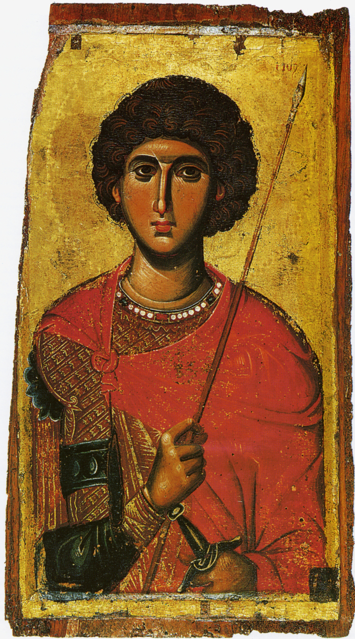 Икона. Св. вмч. Георгий Победоносец. 1300 г. XIII-XIV в. Монастырь Ватопед, Афон. Греция