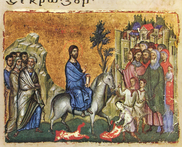 Миниатюра. Вход Господень в Иерусалим. XIII в. Афон, Греция