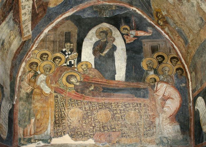 Фреска. Успение Пресвятой Богородицы. XIII в. Бояны. Болгария