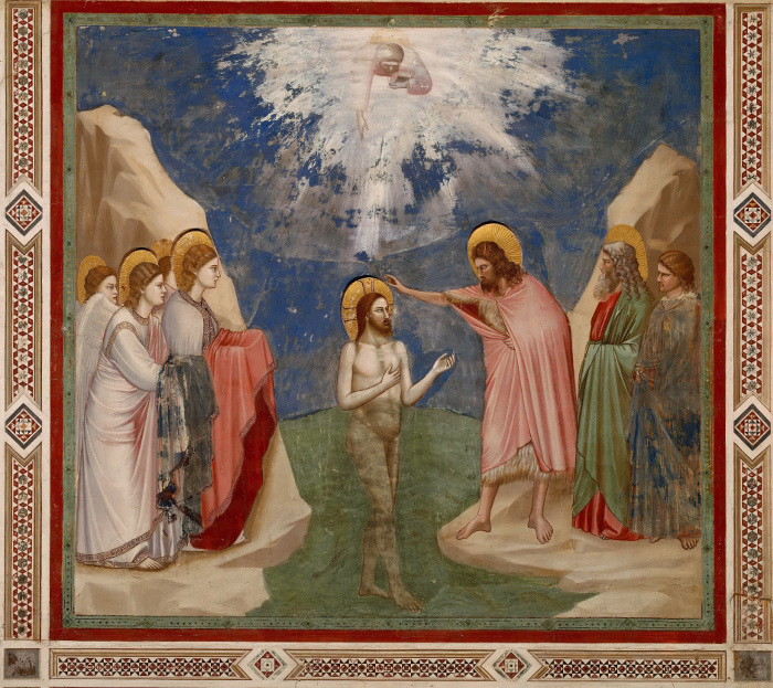 Джотто ди Бондоне. Крещение Господне. 1304-1306 гг. Капелла Скровиньи. Падуя