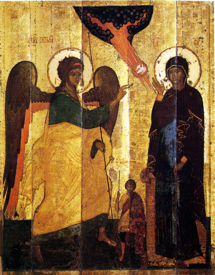 Икона. Благовещение. Последняя четверть XIV в. Из церкви свв. Бориса и Глеба. Новгородский музей-заповедник