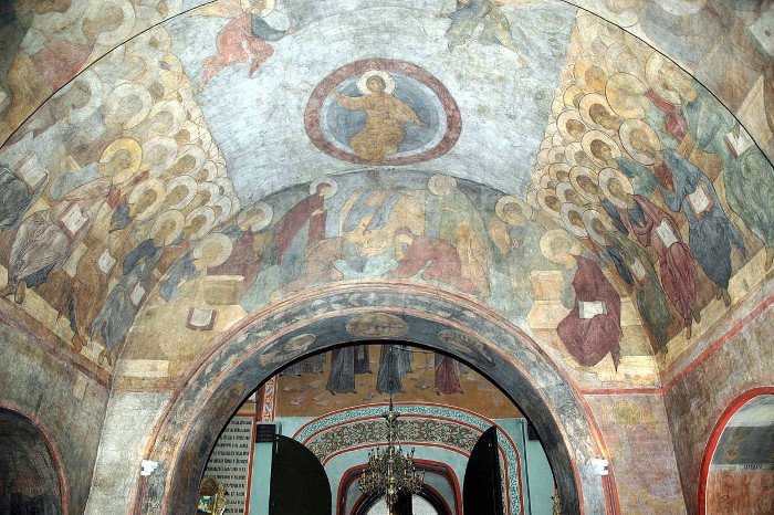 Фреска. Андрей Рублев. Страшный Суд. 1408 г. XV в. Успенский собор. Владимир
