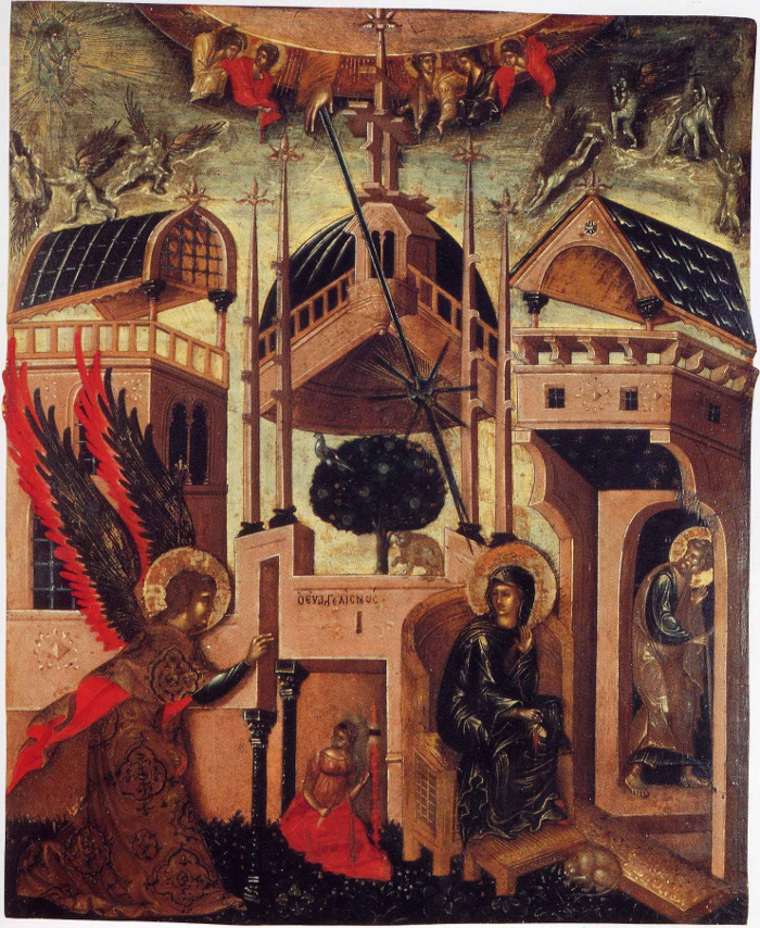Икона. Благовещение. Конец XV в. Греция. Пинакотека, Ватикан