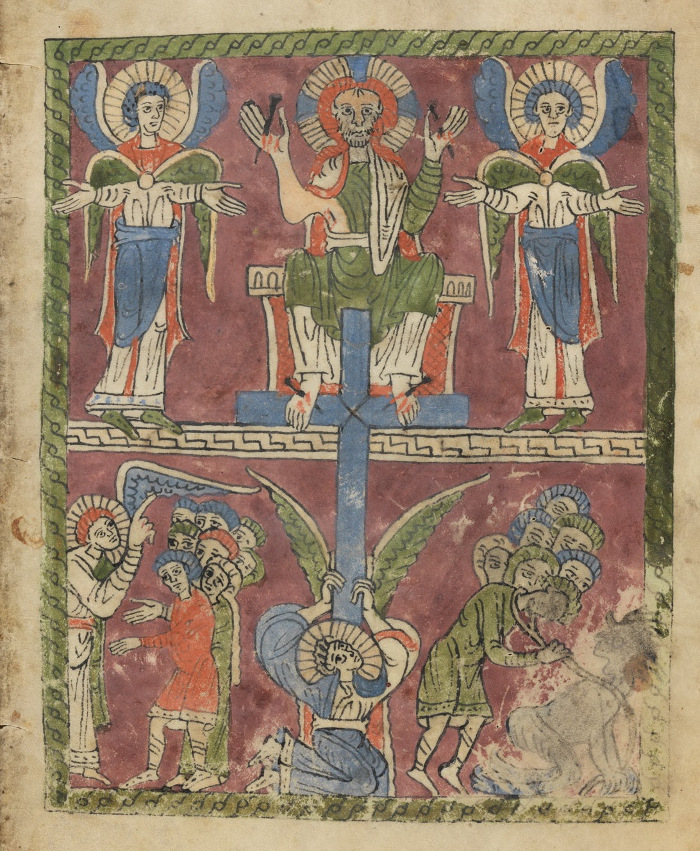 Миниатюра. Страшный суд. XII в. Швейцария. Сарнен. Библиотека Бенедиктинского колледжа