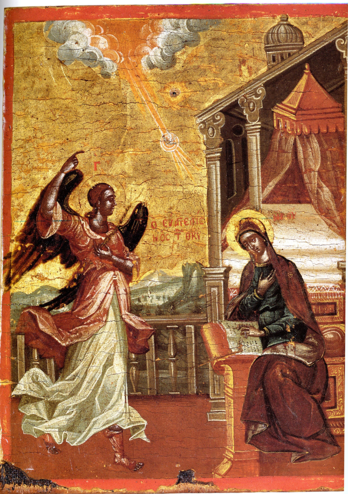 Икона. Благовещение. 1699 – 1747 гг. XVII-XVIII вв. Мастер Николаос Каллергис. Греция. Собрания Велемезиса