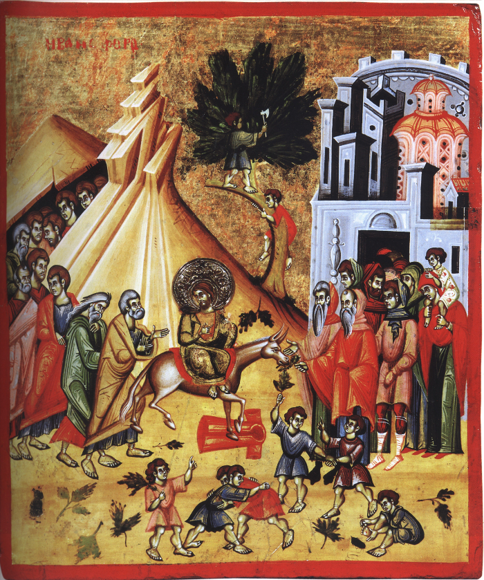 Икона. Вход Господень в Иерусалим. 1730-1739 гг. XVIII в. Мастерская Давида из Селеницы. Македония. Музей Скопье