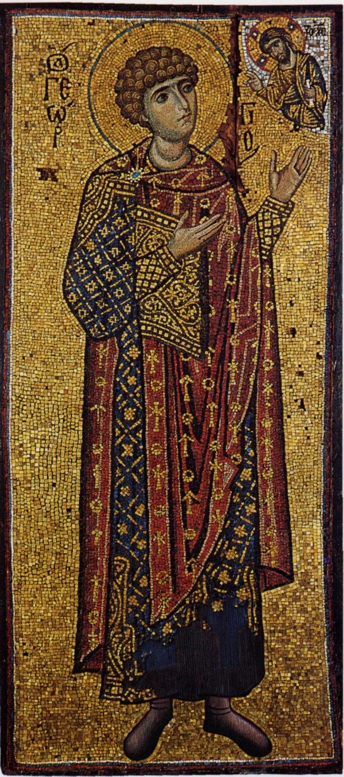 Мозаика. Св. вмч. Георгий Победоносец. XII в. Монастырь Ксенофонт, Афон. Греция