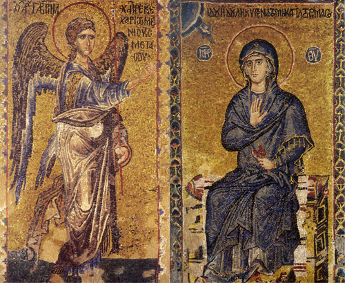 Мозаика. Благовещение. XIV в. Собор монастыря Ватопед. Афон, Греция