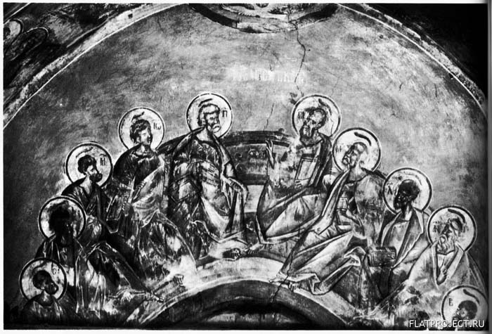 Сошествие Святого Духа на апостолов. Церковь Успения на Волотовом поле. ХIV век.