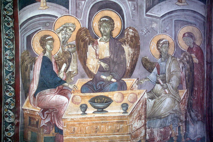Троица Ветхозаветная. Церковь Успения Богородицы в Грачанице. 1320 г.