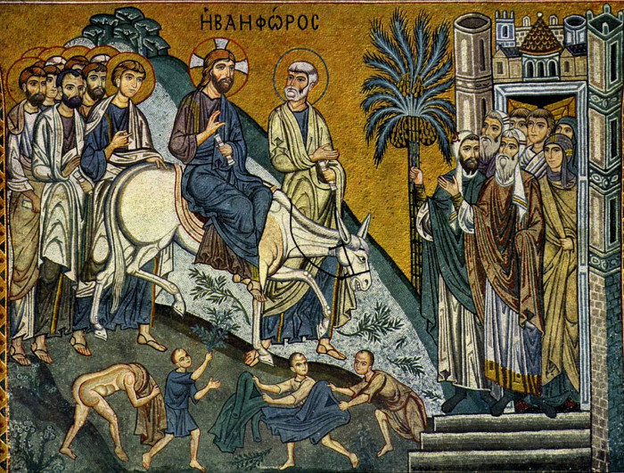 Мозаика. Вход Господень в Иерусалим. Середина XII в. Палатинская капелла. Палермо, Италия