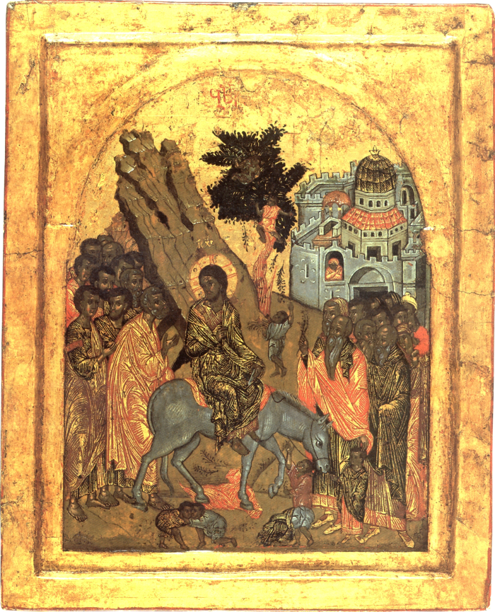 Икона. Вход Господень в Иерусалим. Византия, XVII в. ГИМ