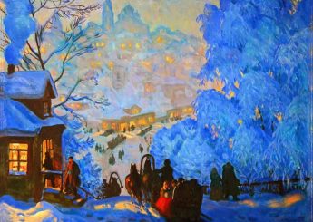 Картина Кустодиев Зима
