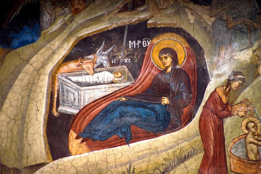 Рождество Христово Фреска Дечаны