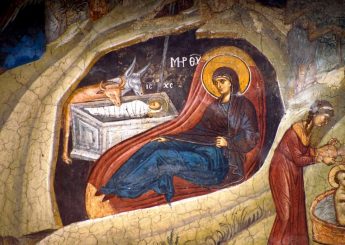 Рождество Христово Фреска Дечаны