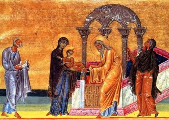 Сретение Господне Миниатюра Византия 11 век