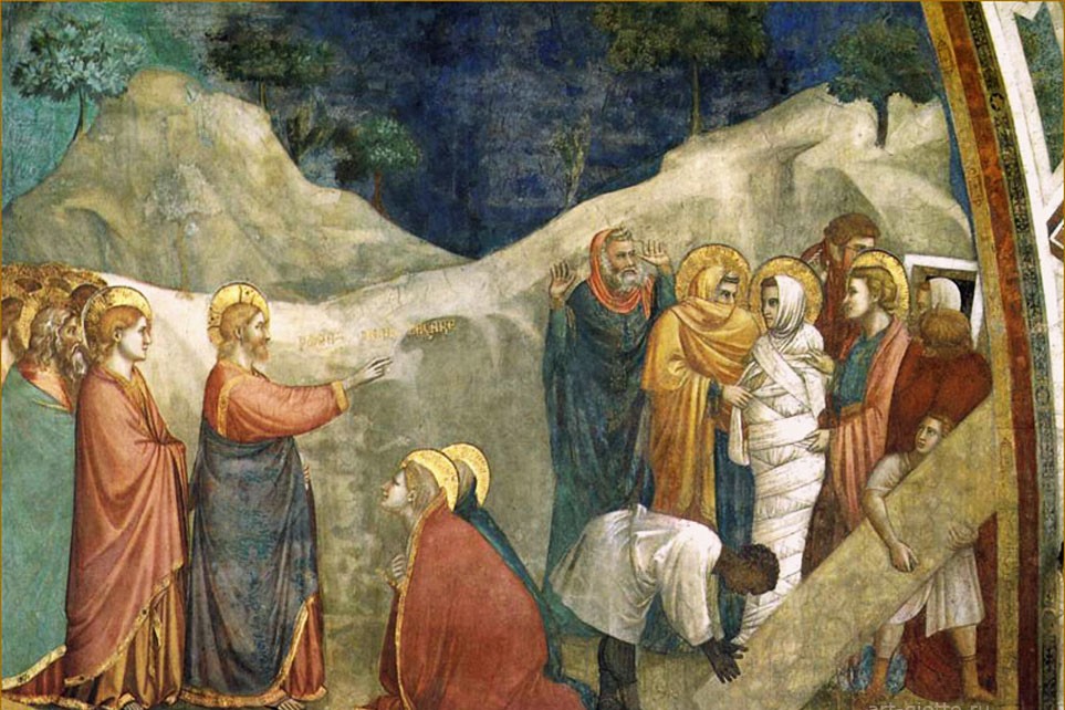 Джотто, Воскрешение Лазаря. фреска-963x642