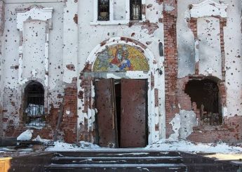 Разрушенный монастырь в Донецке