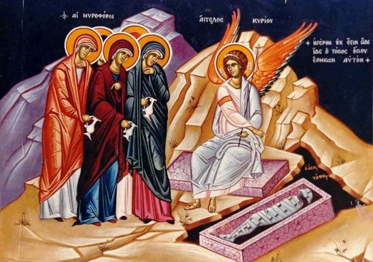 Фреска Жены Мироносицы у Гроба Господня