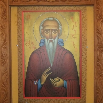 Икона Прп. Давида Гареджийского с частицей мощей